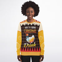 How to Survive Christmas - Athletic Drink Sweatshirt - TreasuredTale