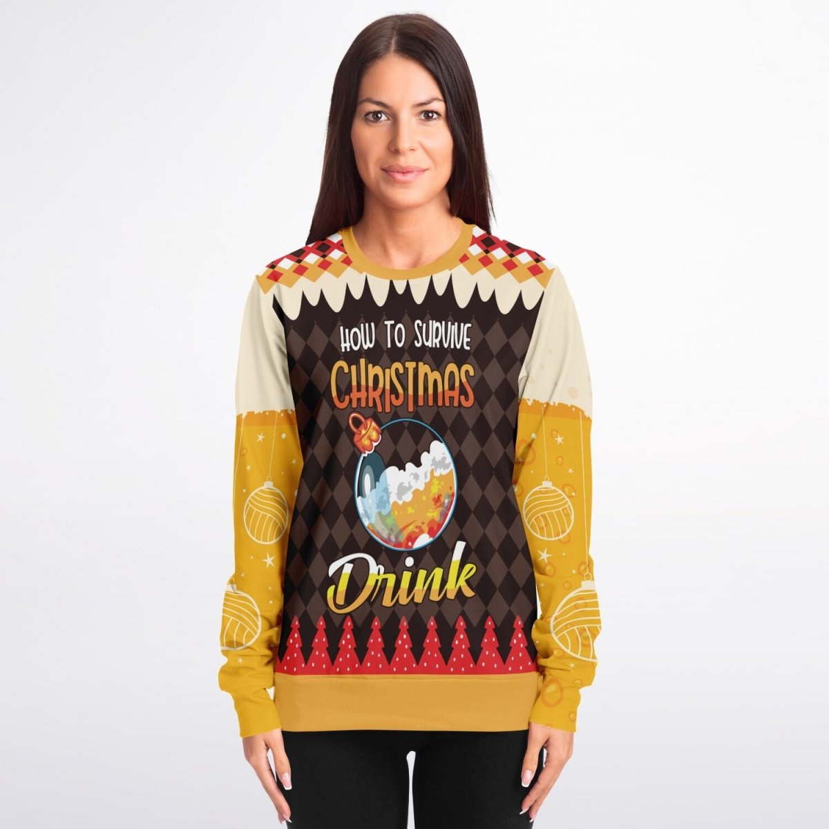 How to Survive Christmas - Athletic Drink Sweatshirt - TreasuredTale