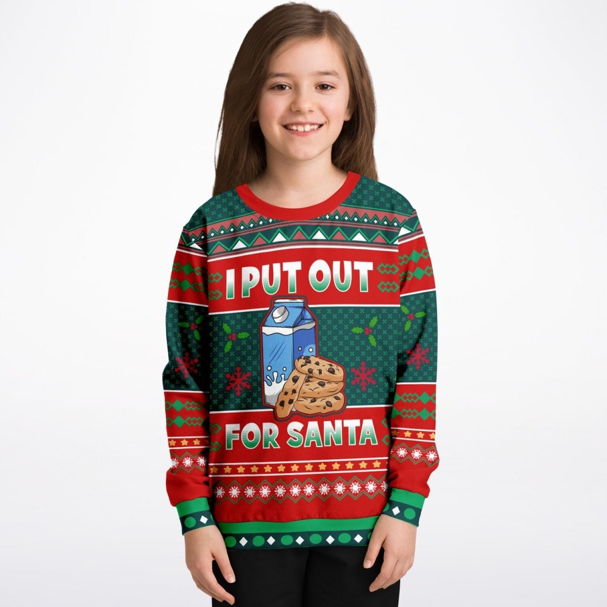 I put out for Santa - Athletic Kids/Youth Sweatshirt - TreasuredTale