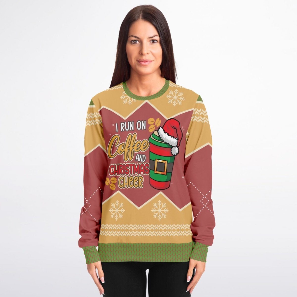I Run on Coffee and Christmas Cheer Sweatshirt - TreasuredTale