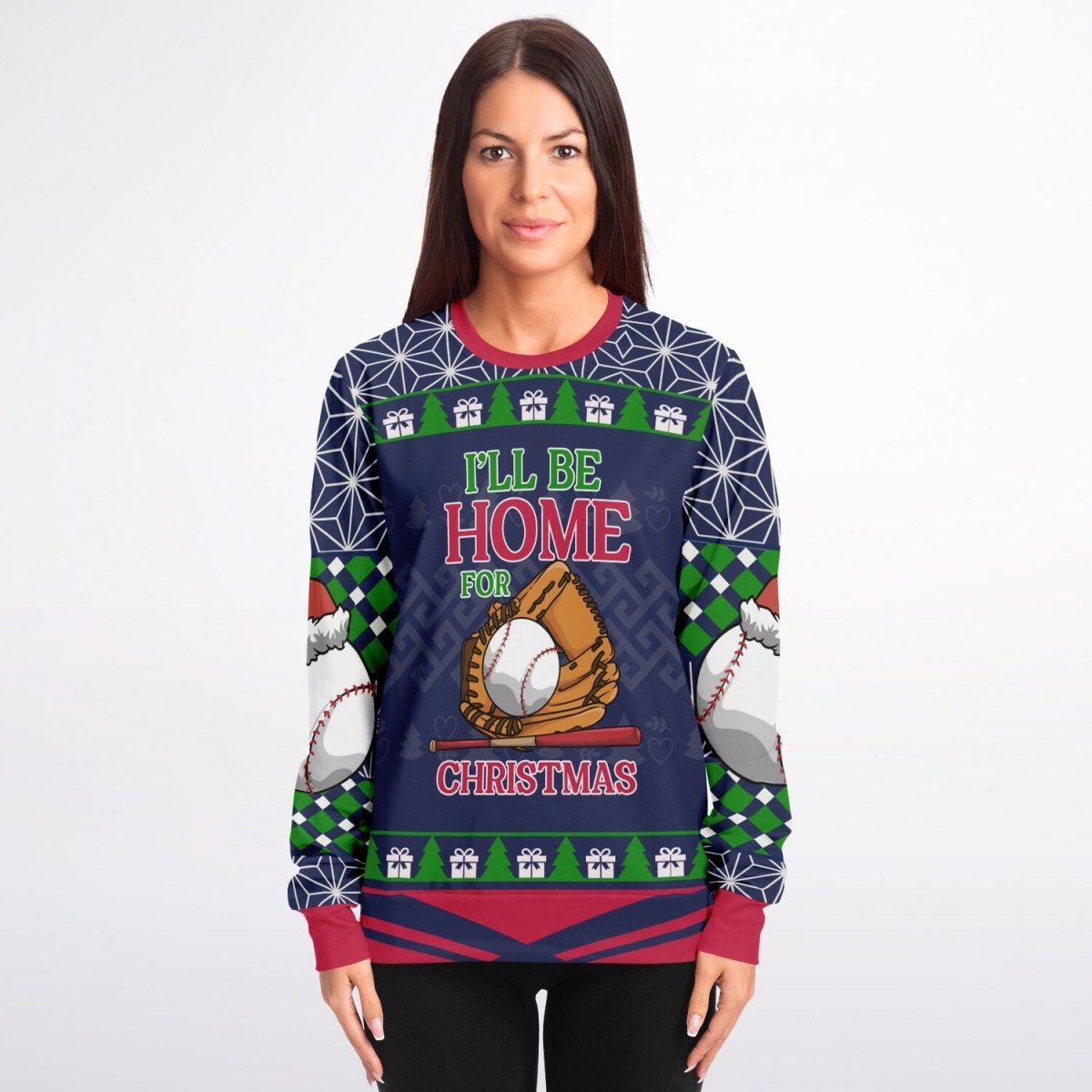I’ll Be Home for Christmas Baseball Sweatshirt - TreasuredTale