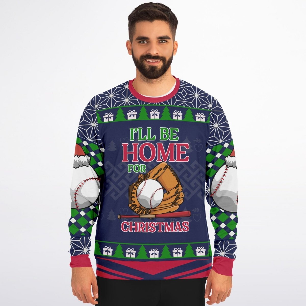 I’ll Be Home for Christmas Baseball Sweatshirt - TreasuredTale