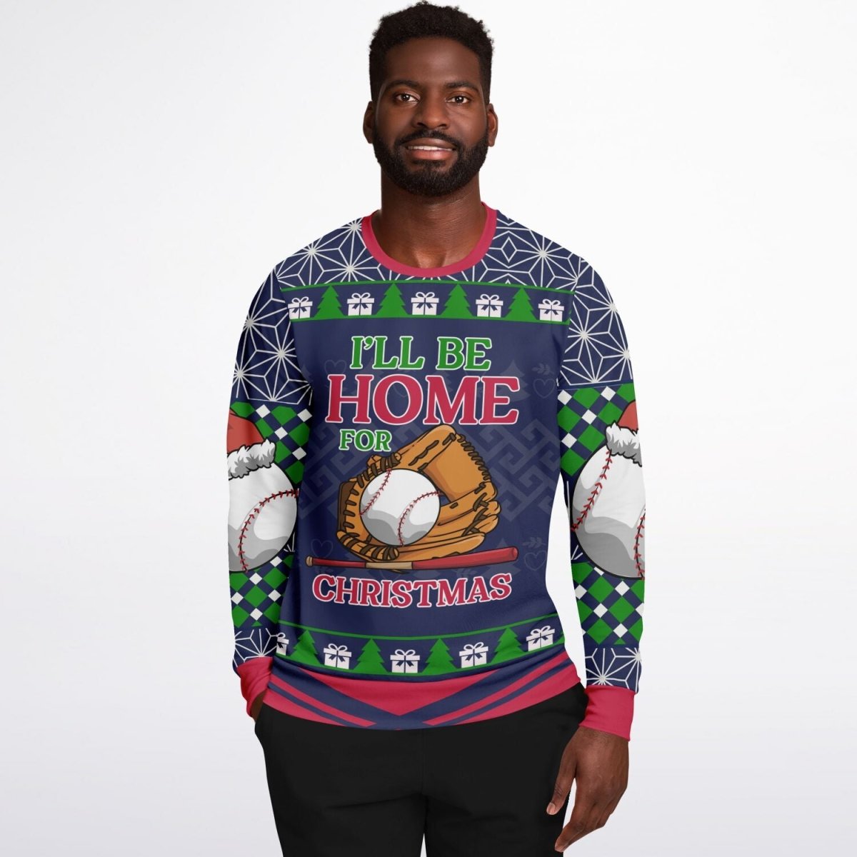 I’ll Be Home for Christmas Baseball Sweatshirt - TreasuredTale