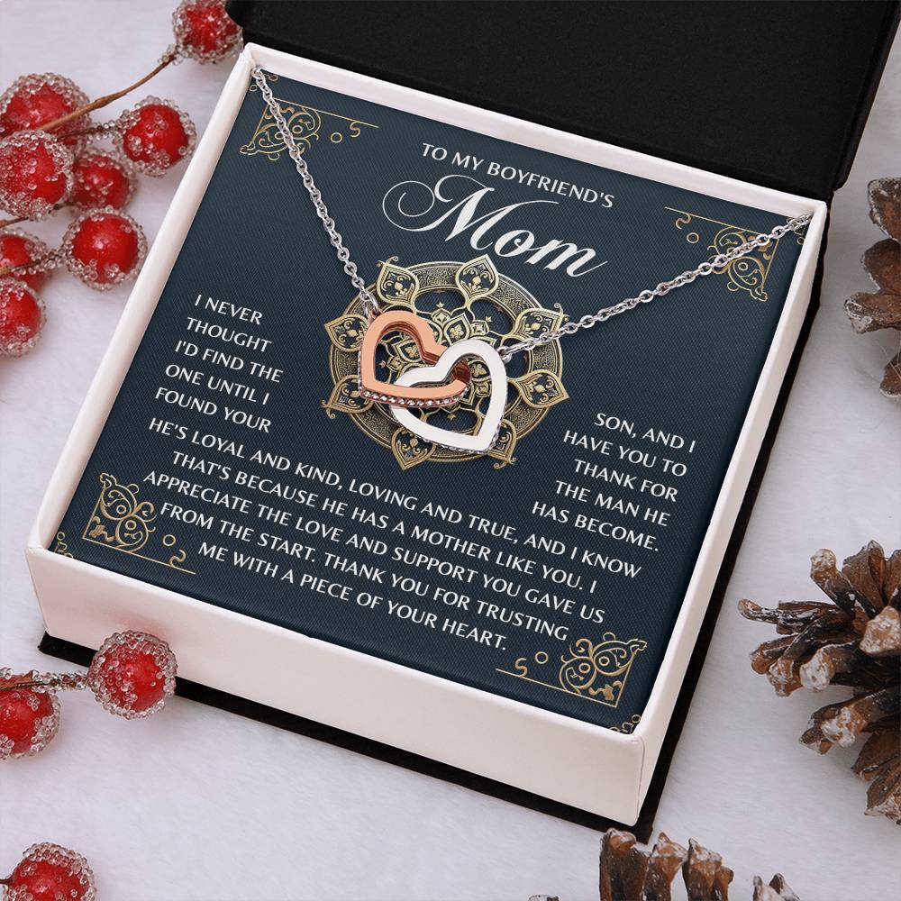 Interlocking Hearts Necklace – Thank You Boyfriend's Mom Gift - TreasuredTale