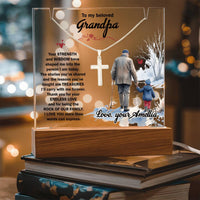 Keepsake Acrylic & Stainless Steel Cross Necklace - Grandpa - TreasuredTale