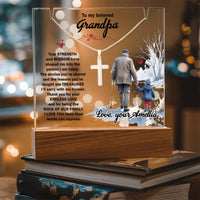 Keepsake Acrylic & Stainless Steel Cross Necklace - Grandpa - TreasuredTale