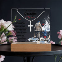 Keepsake Acrylic & Stainless Steel Cross Necklace - Grandpa - TreasuredTale