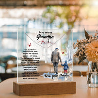 Keepsake Acrylic & Stainless Steel Cross Necklace - Grandpa - TreasuredTale