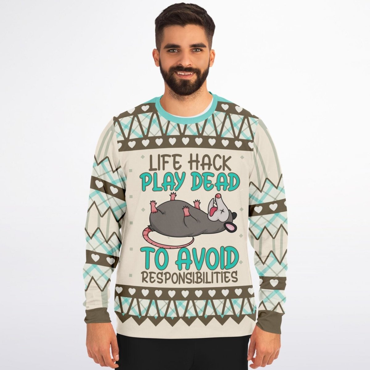 Life Hack Play Dead - Funny Possum Sweatshirt - TreasuredTale