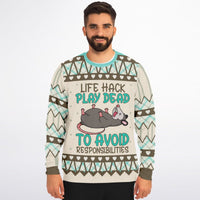 Life Hack Play Dead - Funny Possum Sweatshirt - TreasuredTale