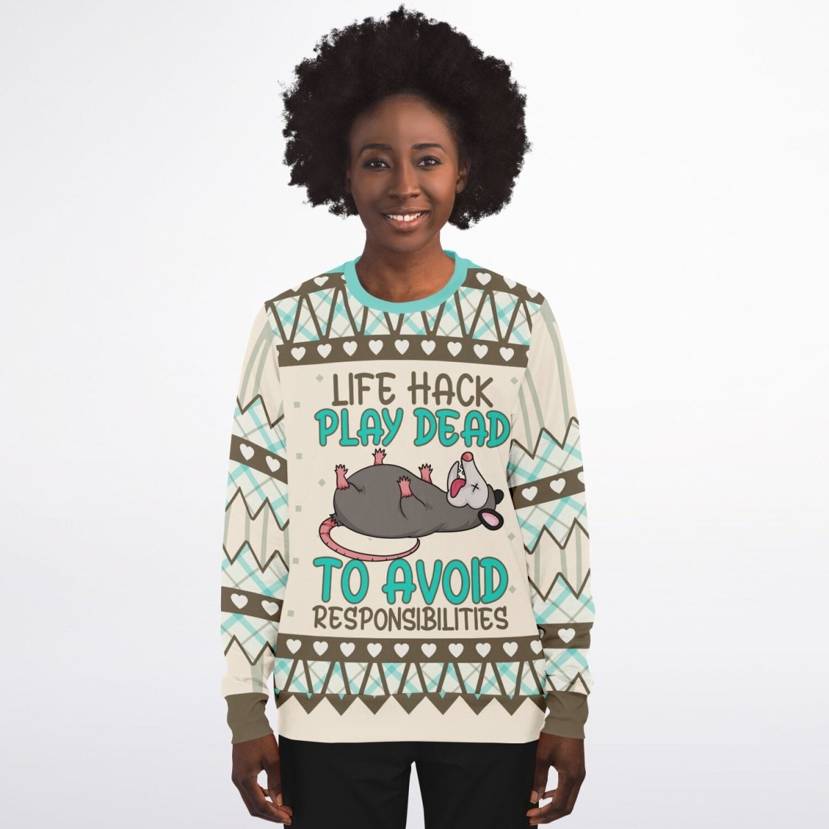Life Hack Play Dead - Funny Possum Sweatshirt - TreasuredTale