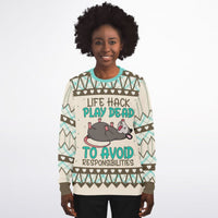 Life Hack Play Dead - Funny Possum Sweatshirt - TreasuredTale