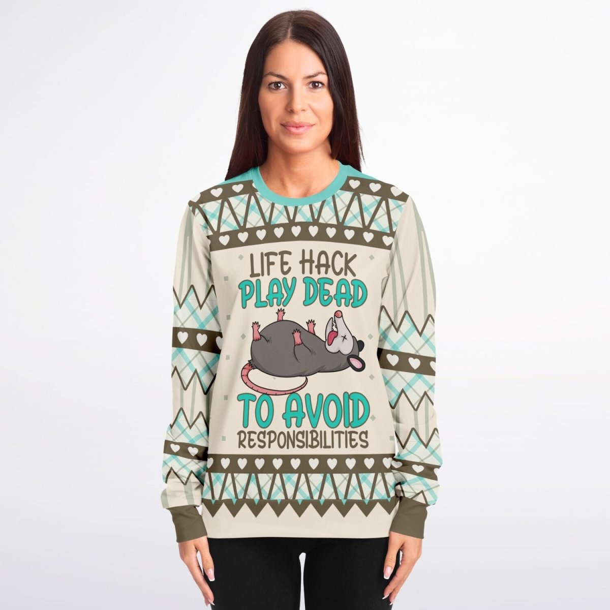 Life Hack Play Dead - Funny Possum Sweatshirt - TreasuredTale