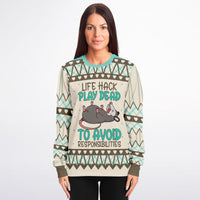 Life Hack Play Dead - Funny Possum Sweatshirt - TreasuredTale