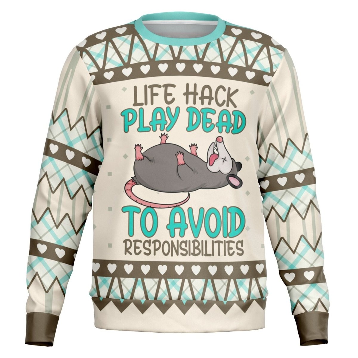 Life Hack Play Dead - Funny Possum Sweatshirt - TreasuredTale