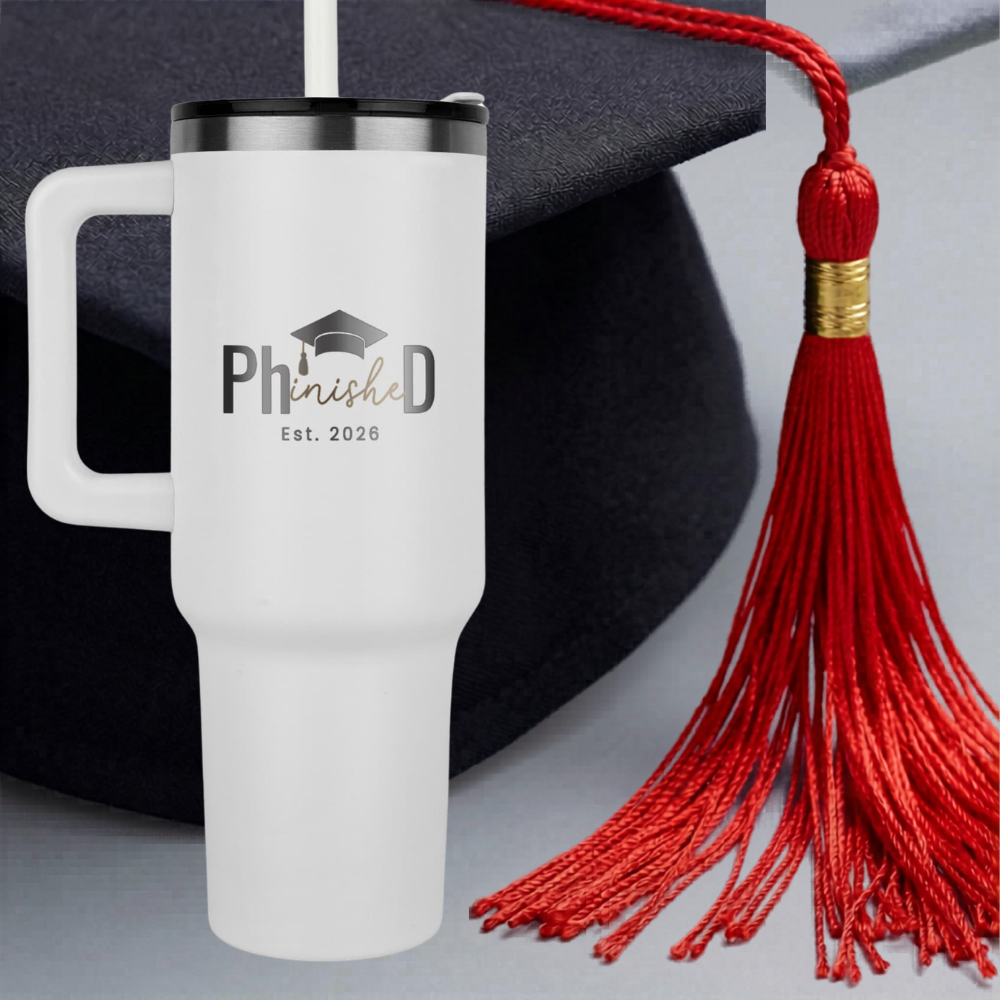 40oz Tumbler - Laser engraved - Phd