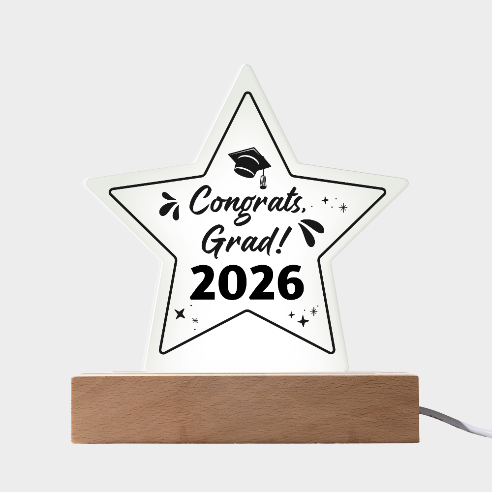 Acrylic Star Plaque - Graduation, Congrats Grad