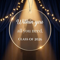 Acrylic Circle Ornament - Graduation