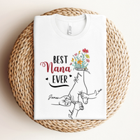 Personalized White T-Shirt for Grandma with Grandkids Names - Mother's Day Gift