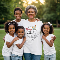 Personalized White T-Shirt for Grandma with Grandkids Names - Mother's Day Gift