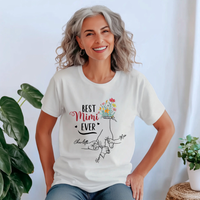 Personalized White T-Shirt for Grandma with Grandkids Names - Mother's Day Gift