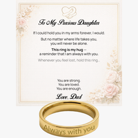 Engraved Ring with Message Card for Daughter from Dad - Mother's Day Gift