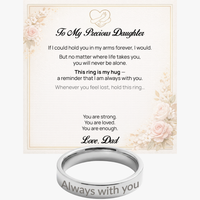 Engraved Ring with Message Card for Daughter from Dad - Mother's Day Gift