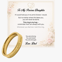 Engraved Ring with Message Card for Daughter from Dad - Mother's Day Gift