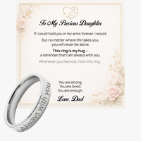 Engraved Ring with Message Card for Daughter from Dad - Mother's Day Gift