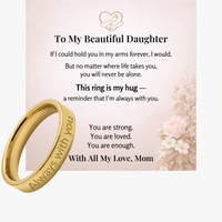 Engraved Ring with Message Card for Daughter from Mom - Mother's Day Gift