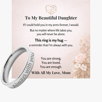 Engraved Ring with Message Card for Daughter from Mom - Mother's Day Gift
