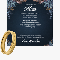 Engraved Ring with Message Card for Mom from Son - Mother's Day Gift