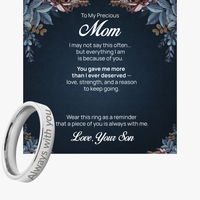 Engraved Ring with Message Card for Mom from Son - Mother's Day Gift