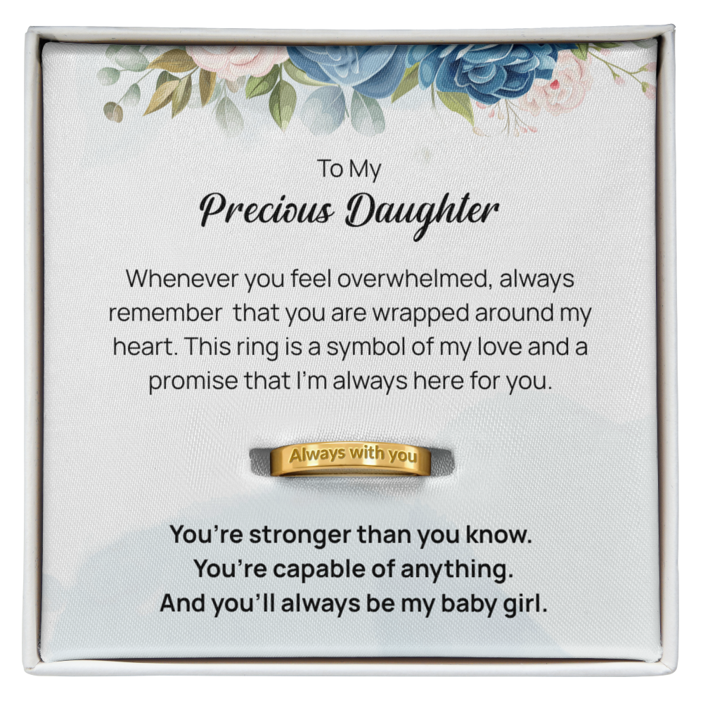 Engraved Ring with Message Card for Daughter - Mother's Day Gift