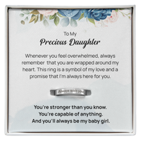 Engraved Ring with Message Card for Daughter - Mother's Day Gift