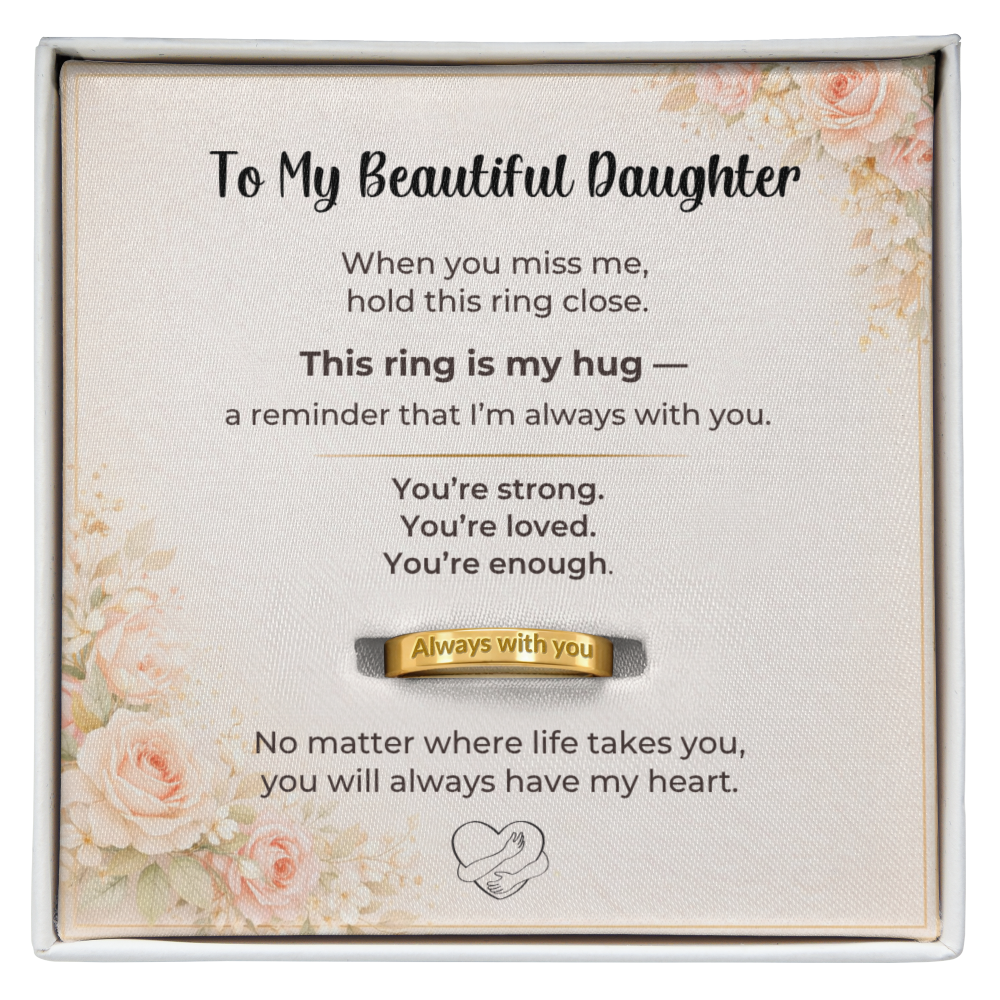Engraved Ring with Message Card for Daughter - Mother's Day Gift