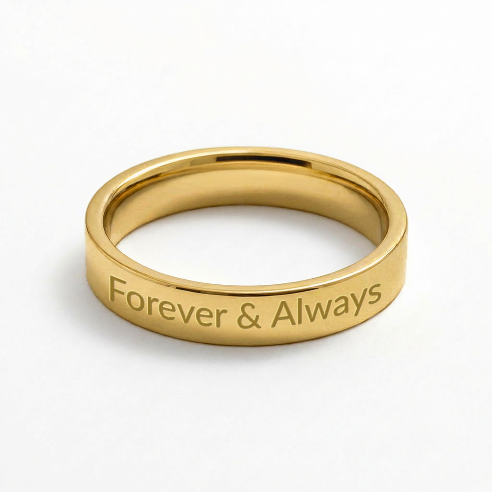 Stackable Engraved Women's Ring - Mother's Day Gift for Her