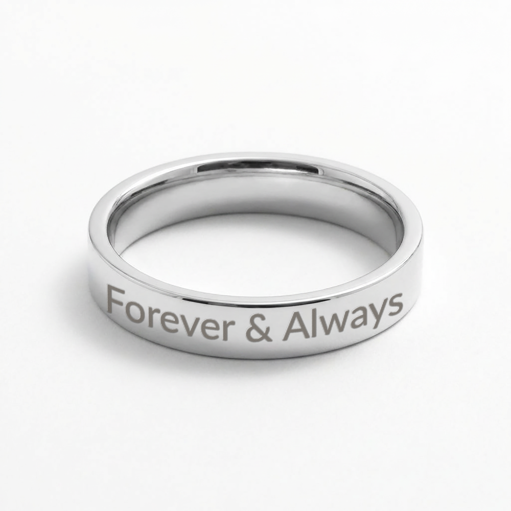 Stackable Engraved Women's Ring - Mother's Day Gift for Her