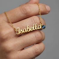 Custom Name Necklace with Birthstone for Mom from Son - Mother's Day Gift