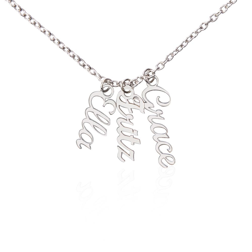 Multi Vertical Name Necklace for Grandma with Grandkids Name - Your Love - Mother's Day Gift