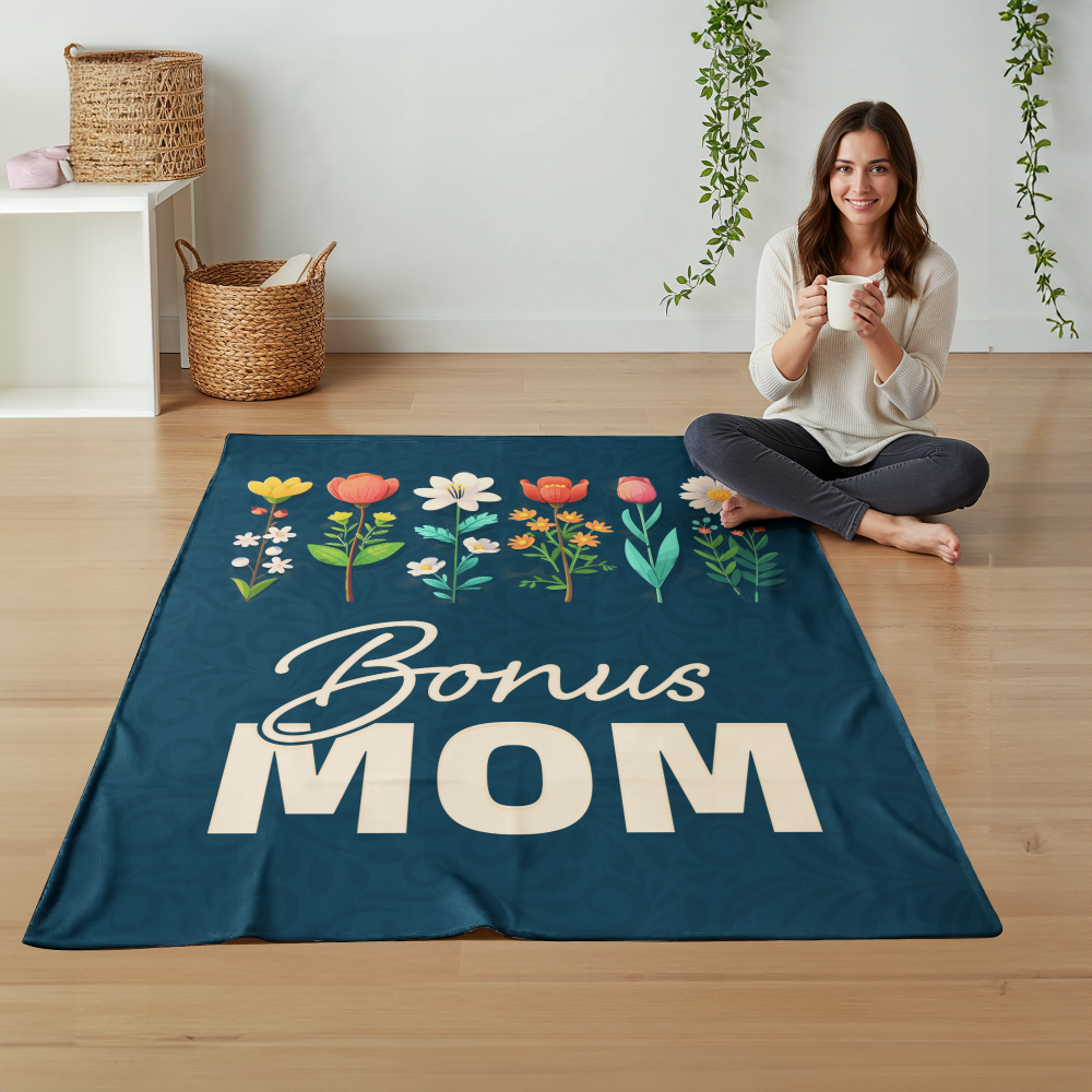 Jersey Fleece Blanket (Portrait) 50" x 60" for Stepmother / Bonus Mom - Mother's Day Gift