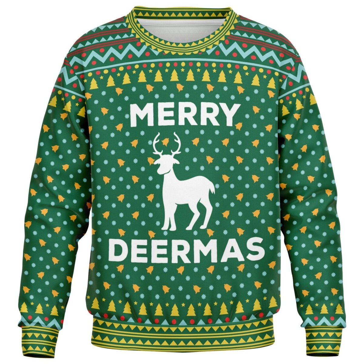 Merry Deermas - Athletic Kids/Youth Ugly Christmas Sweater - TreasuredTale