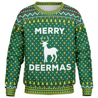 Merry Deermas - Athletic Kids/Youth Ugly Christmas Sweater - TreasuredTale