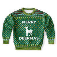 Merry Deermas - Athletic Kids/Youth Ugly Christmas Sweater - TreasuredTale