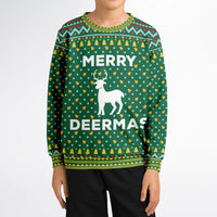 Merry Deermas - Athletic Kids/Youth Ugly Christmas Sweater - TreasuredTale