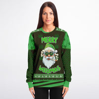 “Merry Weedmas” Funny Santa Christmas Sweatshi - TreasuredTale