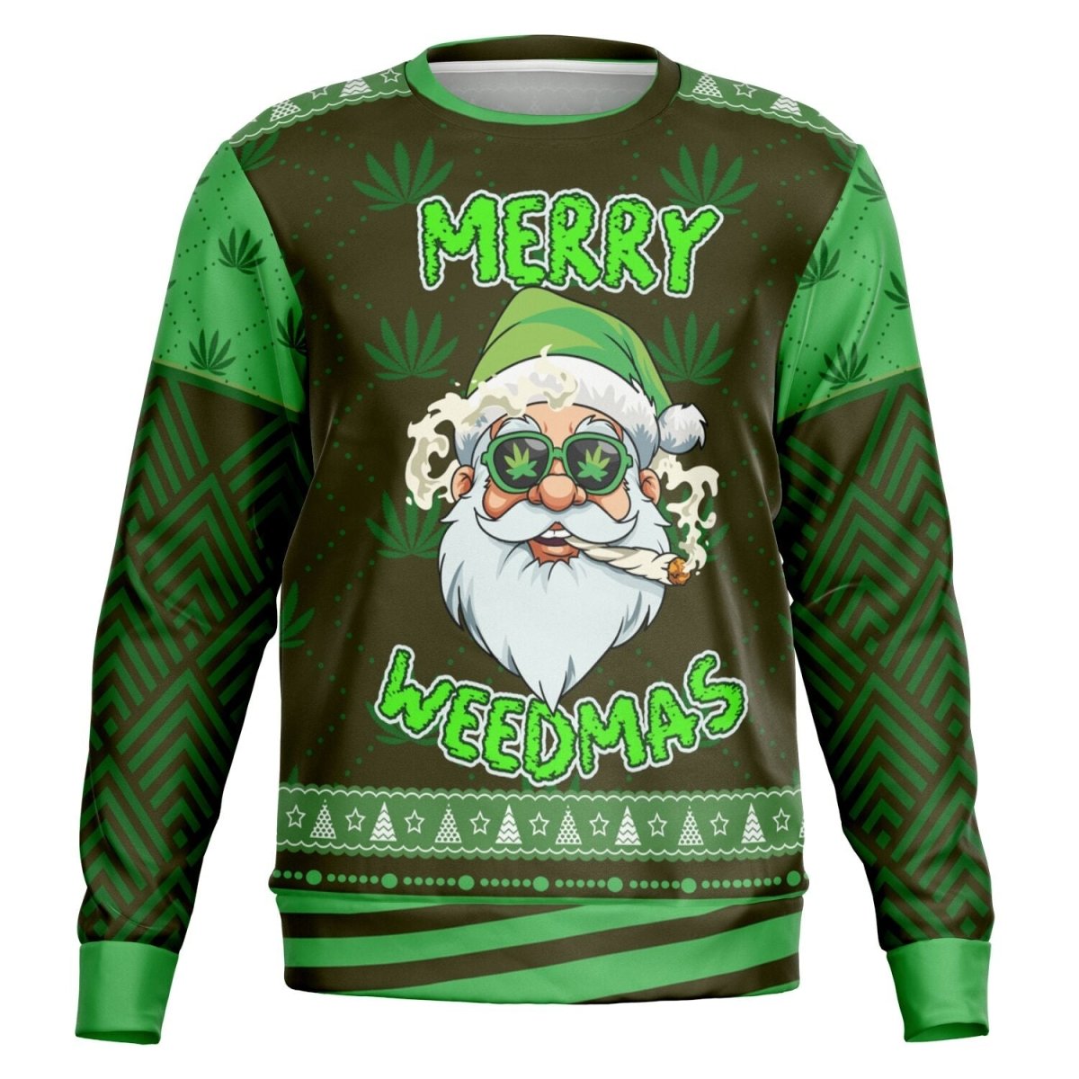 “Merry Weedmas” Funny Santa Christmas Sweatshi - TreasuredTale