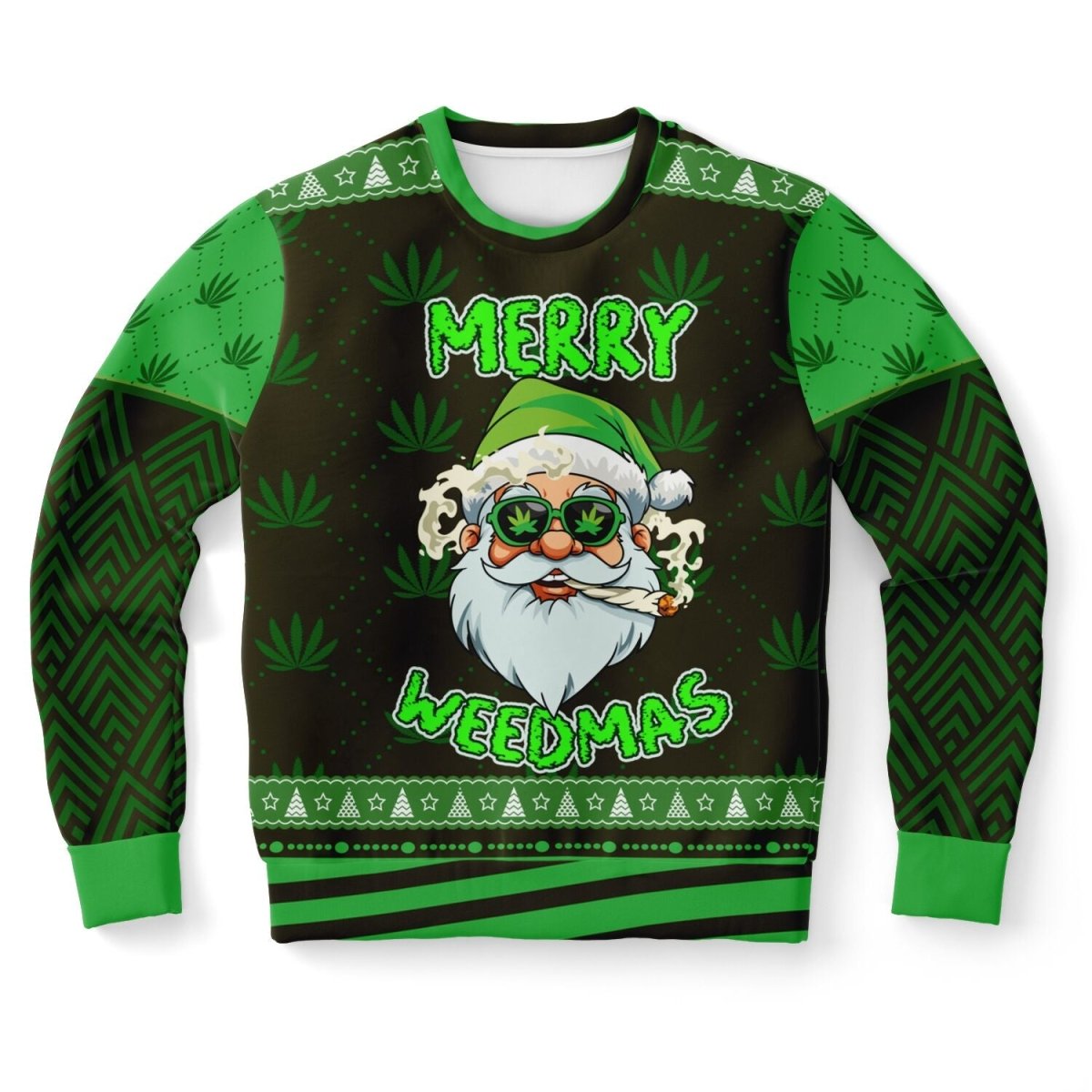 “Merry Weedmas” Funny Santa Christmas Sweatshi - TreasuredTale
