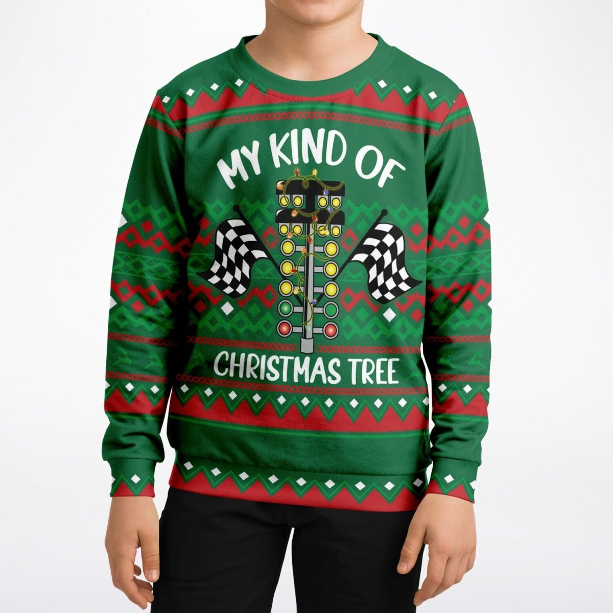 My Kind of Christmas Tree - Athletic Kids/Youth Ugly Christmas Sweater - TreasuredTale