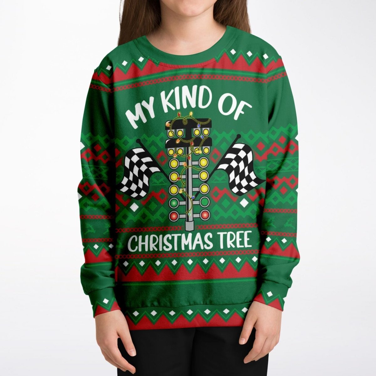 My Kind of Christmas Tree - Athletic Kids/Youth Ugly Christmas Sweater - TreasuredTale